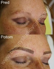 Permanentný make-up obočia čiarkovanou metódou