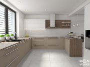 Vizualizácia kuchyne v hnedých odtienoch