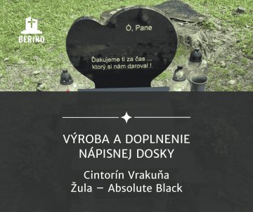 Doplnenie nápisnej dosky - Cintorín Vrakuňa