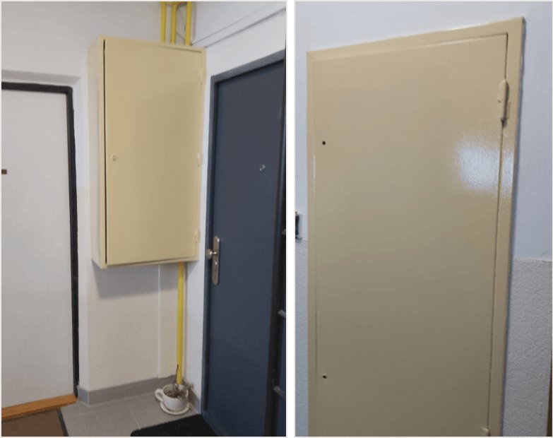 Maľovanie skriniek plyn a elektrina v paneláku - Bratislava